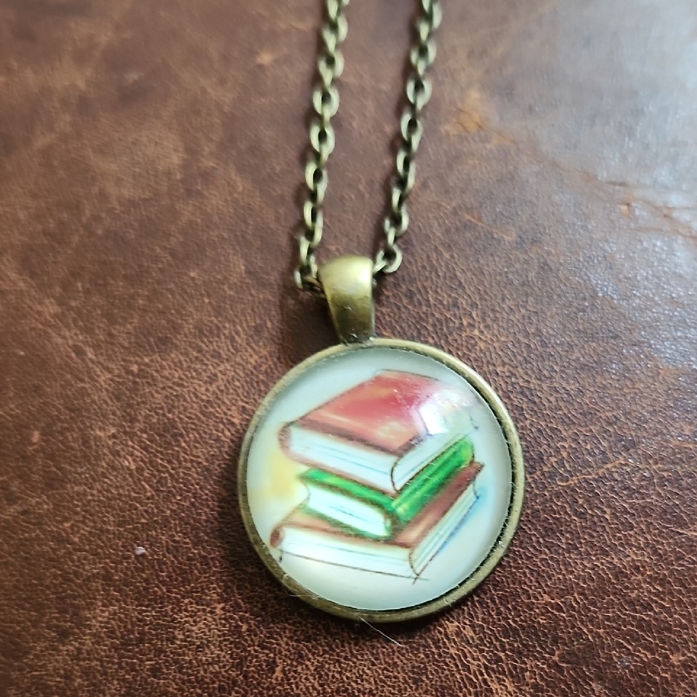 Vintage StyleBook Pendant Necklace.